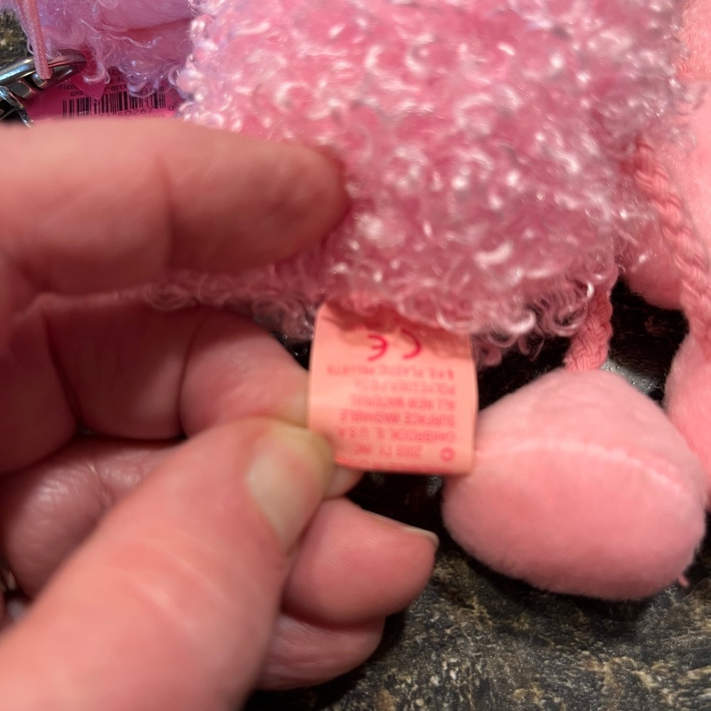 2005 Ty Pinky Poo Keychain or Bag Charm Beanie Baby Pink Poodle - Picture 6 of 11